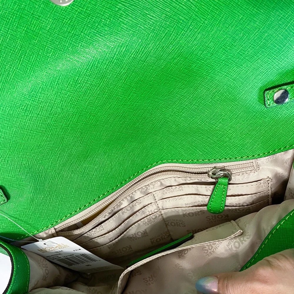 NWT Michael Kors green wallet clutch shoulder bag - Picture 9 of 13